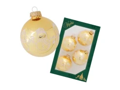 Krebs Glas Lauscha Weihnachtsbaumkugel Schneemänner 4er-Set 7cm