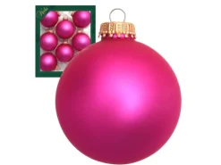 Krebs Glas Lauscha Weihnachtskugeln Pink Matt Uni 8er-Set 7cm