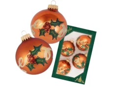 Krebs Glas Lauscha Weihnachtskugeln Mistelzweigdeko 4-tlg. 7cm