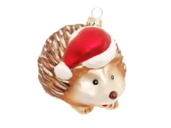 Krebs Glas Lauscha Weihnachtsornament Igel mit Mütze 1-tlg. 7cm