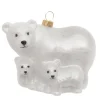 Krebs Glas Lauscha Weihnachtsornament Eisbärfamilie 1-tlg. 6cm