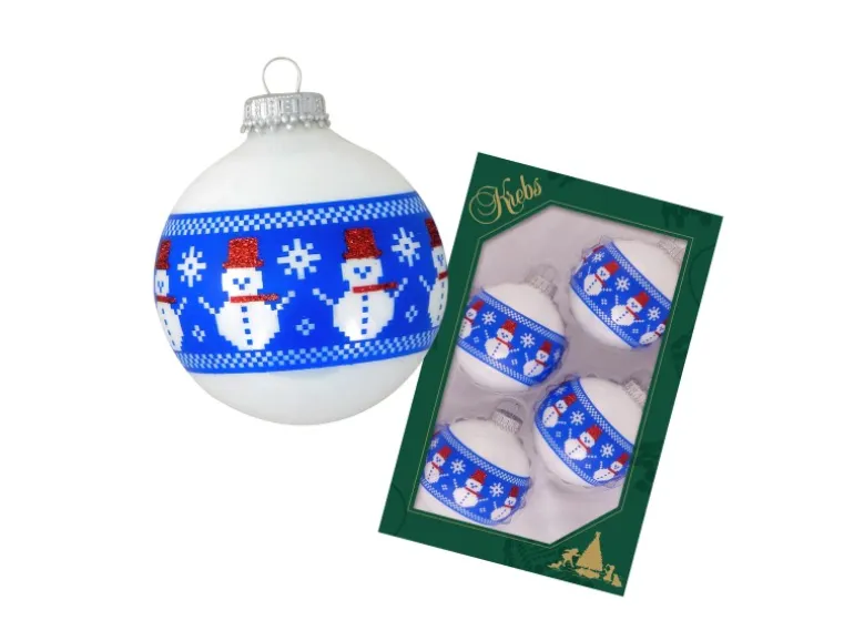 Krebs Glas Lauscha Weihnachtskugeln 4er-Set 7cm