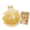 Krebs Glas Lauscha Weihnachtskugeln Glitterstreifen mit Tinsel Goldfarbig 7cm