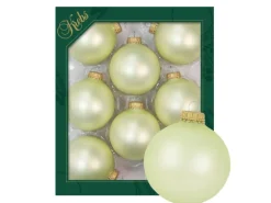 Krebs Glas Lauscha Weihnachtskugeln Uni-Design Elara Beige 7cm