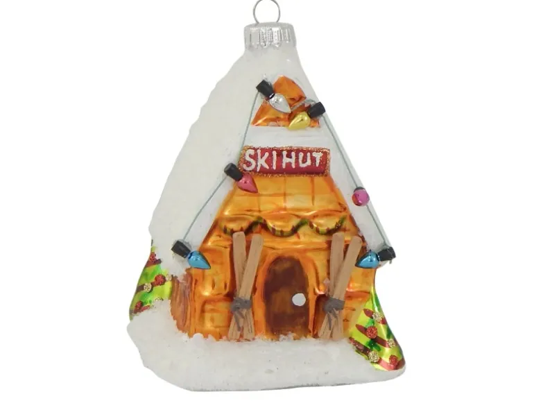 Krebs Glas Lauscha Weihnachtsornament Ski-Hütte 1-tlg. 11cm