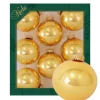 Krebs Glas Lauscha Weihnachtskugeln Honiggold Glanz Uni 8er-Set 7cm