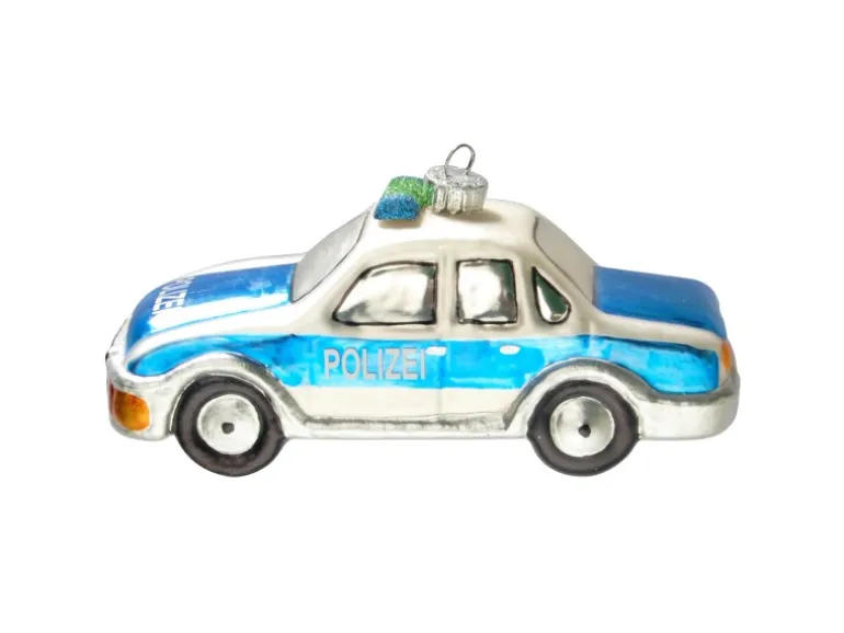 Krebs Glas Lauscha Weihnachtsornament Polizeiwagen 1-tlg. 7cm