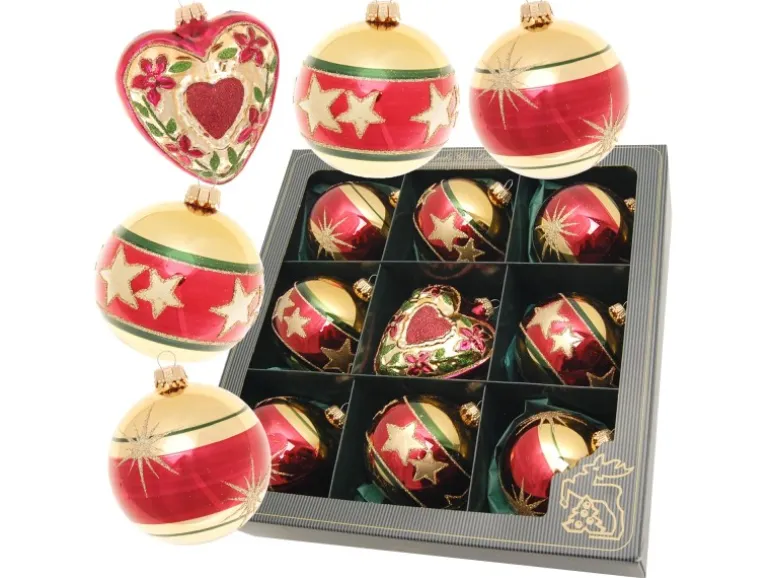 Krebs Glas Lauscha Weihnachtsbaumkugelset Xmas Night 9-tlg. 8cm