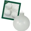 Krebs Glas Lauscha Weihnachtskugeln Weiß Glanzuni 4er-Set 8cm