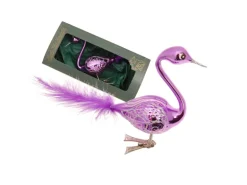 Krebs Glas Lauscha Weihnachtsornament Lila Schwan 1-tlg. 5cm