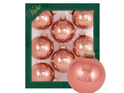 Krebs Glas Lauscha Weihnachtskugeln Uni-Design Antonia Kupferfarbig 7cm