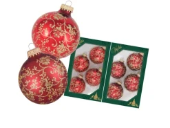 Krebs Glas Lauscha Weihnachtsbaumkugeln Rankendekor Rot 7cm