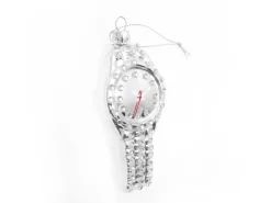 Krebs Glas Lauscha Weihnachtsornament Uhr Strass 1-tlg. 10cm