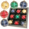 Krebs Glas Lauscha Weihnachtskugeln Karo Tartan 9-tlg. 8cm