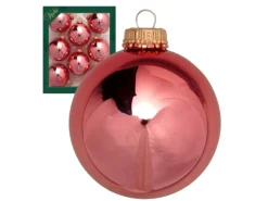 Krebs Glas Lauscha Weihnachtskugeln Korall Glanz Uni 8er-Set 7cm