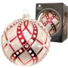 Krebs Glas Lauscha Weihnachtskugeln Jewels Rot und Silber 1-tlg. 10cm