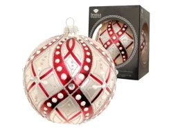 Krebs Glas Lauscha Weihnachtskugeln Jewels Rot und Silber 1-tlg. 10cm