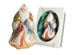 Krebs Glas Lauscha Weihnachtsmann Groß mit Baum 1-tlg. 17cm