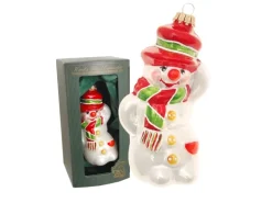 Krebs Glas Lauscha Weihnachtsornament Schneemann 1-tlg. 17cm