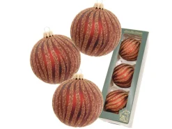 Krebs Glas Lauscha Weihnachtskugeln Braun African Xmas 3er-Set 8cm