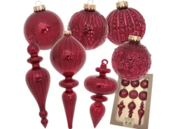 Krebs Glas Lauscha Weihnachtsornamente Romantikformen Effektrot 9-tlg. 8-19cm