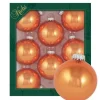 Krebs Glas Lauscha Weihnachtskugeln Uni-Design Isabella Orange 7cm