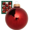 Krebs Glas Lauscha Weihnachtskugeln Rot Glanz Uni 8er-Set 7cm