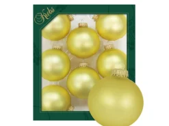 Krebs Glas Lauscha Weihnachtskugeln Gold Matt Uni 8er-Set 7cm