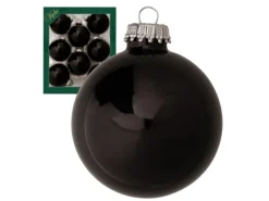 Krebs Glas Lauscha Weihnachtskugeln Uni-Design Elysia Schwarz 7cm