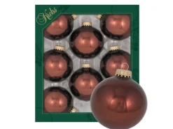 Krebs Glas Lauscha Weihnachtskugeln Uni-Design Thalia Braun 7cm