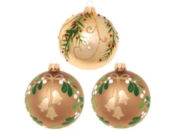 Krebs Glas Lauscha Weihnachtskugeln Walddekor 3-tlg. 8cm