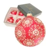Krebs Glas Lauscha Weihnachtskugeln Schneeflocken 4er-Set 11cm