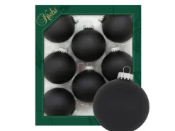 Krebs Glas Lauscha Weihnachtskugeln Uni-Design Tabea Schwarz 7cm