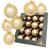 Krebs Glas Lauscha Weihnachtskugeln Sortiment Schneeflocke Goldfarbig 8cm
