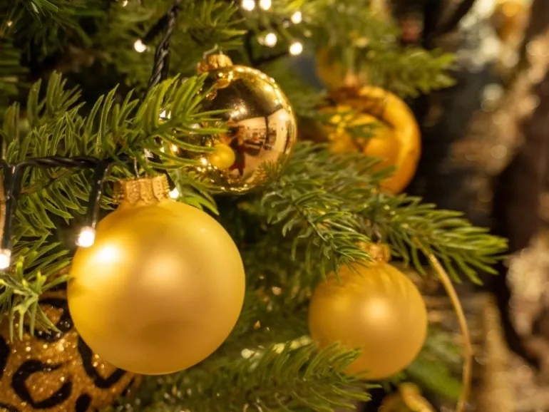 Krebs Glas Lauscha Weihnachtskugeln Gold 12-tlg. 5cm