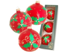 Krebs Glas Lauscha Weihnachtskugeln 3-tlg. 8cm