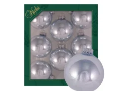 Krebs Glas Lauscha Weihnachtskugeln Uni-Design Aureline Grau 7cm