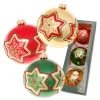 Krebs Glas Lauscha Weihnachtskugeln Sterne 3-tlg. 8cm
