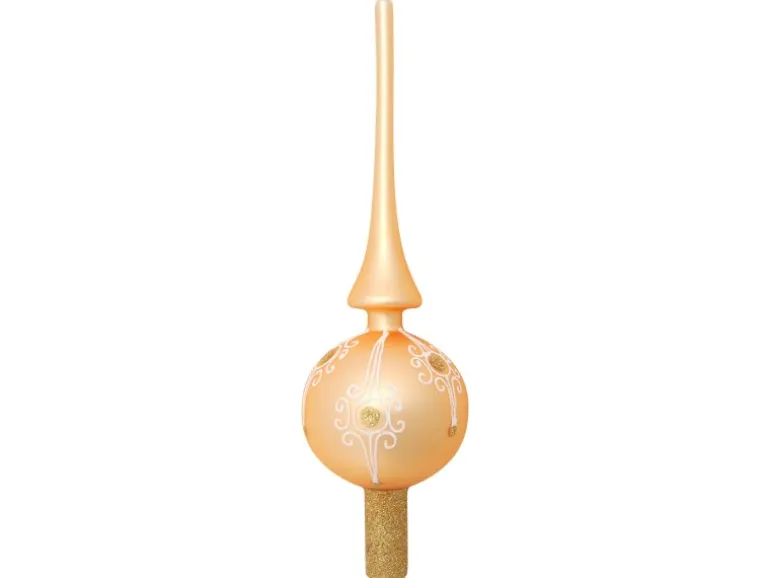 Krebs Glas Lauscha Weihnachtsbaumspitze Dekor Gold 1-tlg. 27cm