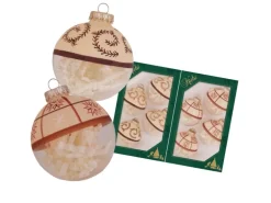 Krebs Glas Lauscha Weihnachtskugeln mit Zweigen 8-tlg. 7cm