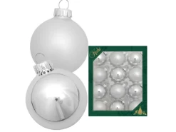 Krebs Glas Lauscha Weihnachtskugeln Silber 12-tlg. 5cm