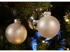 Krebs Glas Lauscha Weihnachtskugeln Silber 12-tlg. 5cm