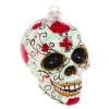 Krebs Glas Lauscha Weihnachtsornament Totenkopf Rose 1-tlg. 10cm