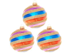 Krebs Glas Lauscha Weihnachtskugeln Bright 3er-Set 8cm