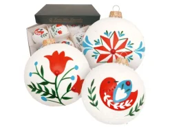 Krebs Glas Lauscha Weihnachtskugeln Gartenparadies Weiß 8cm