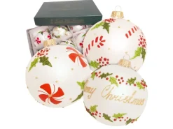 Krebs Glas Lauscha Weihnachtskugeln Merry Christmas 6-tlg. 8cm