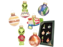 Krebs Glas Lauscha Weihnachtsornamente Miniaturen Alien 6-tlg. 3cm