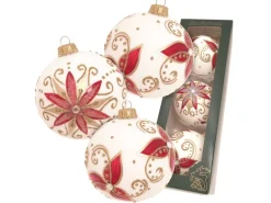 Krebs Glas Lauscha Weihnachtskugeln Weihnachtsstern 3-tlg. 8cm