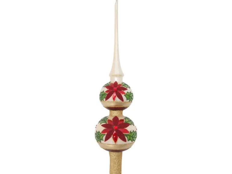 Krebs Glas Lauscha Weihnachtsbaumspitze Adventsstern 1-tlg. 31cm