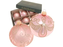 Krebs Glas Lauscha Weihnachtskugeln Floral Barock 6-tlg. 8cm